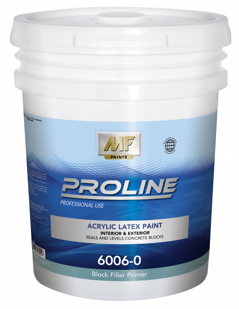 Proline Blue Primer 6006 Mf Paints Acrylic Latex High Build Block Filler For New Or Bare Concrete Blocks Indoor And Exterior Use